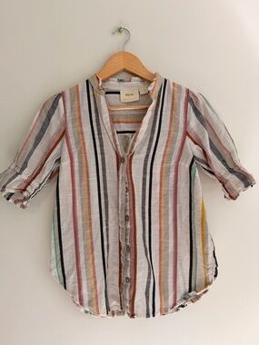 Mossimo Multicolor Striped Button-Front Blouse
